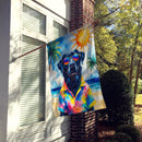 Black Labrador Retriever Summer Beach Time House Flag