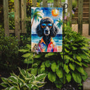 Black Poodle Summer Beach Time Garden Flag