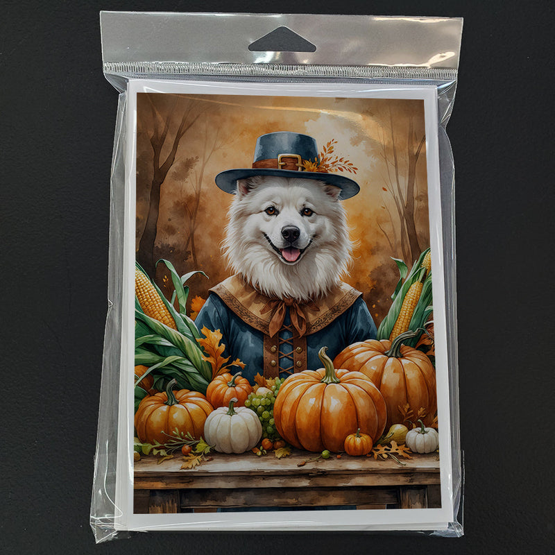 American Eskimo Thanksgiving Greeting Cards Pack of 8