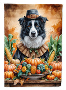 Border Collie Thanksgiving House Flag