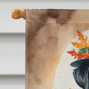 Black Labrador Retriever Thanksgiving House Flag