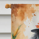 Black Poodle Thanksgiving House Flag