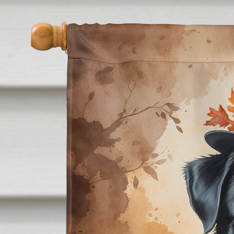 Black Pug Thanksgiving House Flag