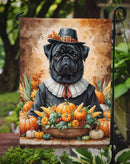 Black Pug Thanksgiving Garden Flag