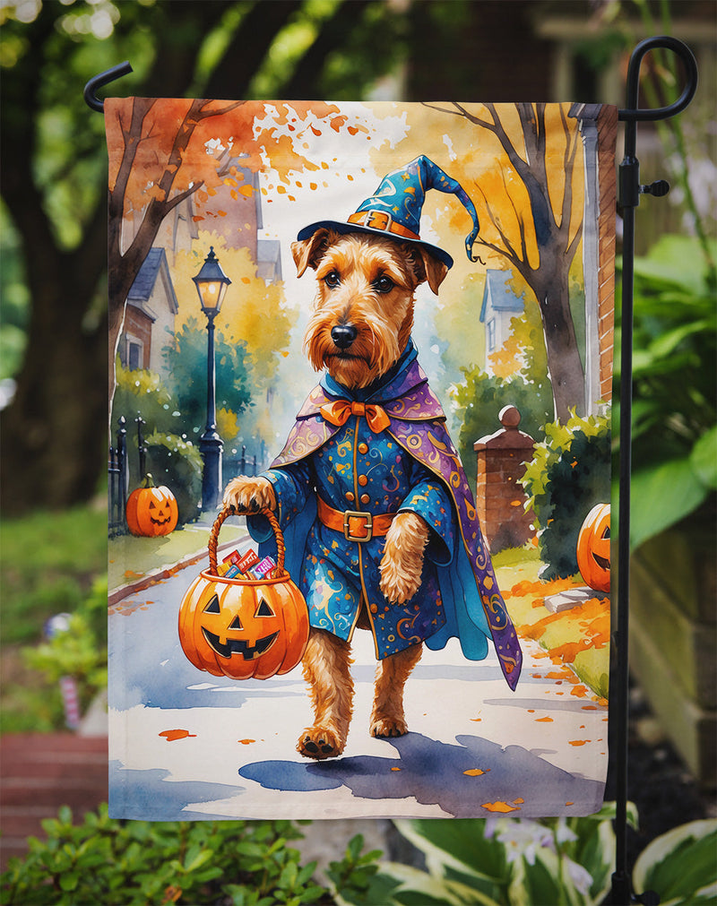 Airedale Terrier Halloween Trick or Treat Garden Flag