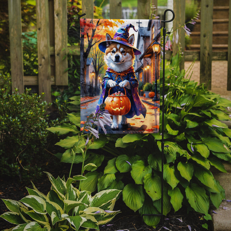 Akita Halloween Trick or Treat Garden Flag
