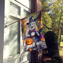 American Eskimo Halloween Trick or Treat House Flag