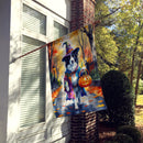 Border Collie Halloween Trick or Treat House Flag