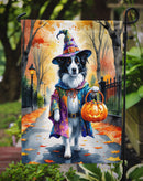 Border Collie Halloween Trick or Treat Garden Flag