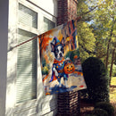 Boston Terrier Halloween Trick or Treat House Flag