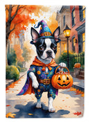 Boston Terrier Halloween Trick or Treat House Flag