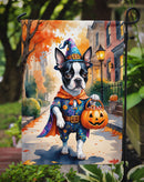 Boston Terrier Halloween Trick or Treat Garden Flag