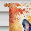 Black White French Bulldog Halloween Trick or Treat House Flag