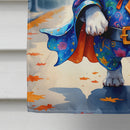 Black White French Bulldog Halloween Trick or Treat House Flag