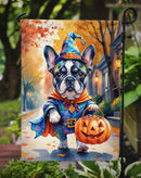 Black White French Bulldog Halloween Trick or Treat Garden Flag