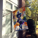 Black Poodle Halloween Trick or Treat House Flag