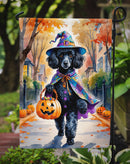 Black Poodle Halloween Trick or Treat Garden Flag