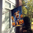 Airedale Terrier Puppy Halloween House Flag