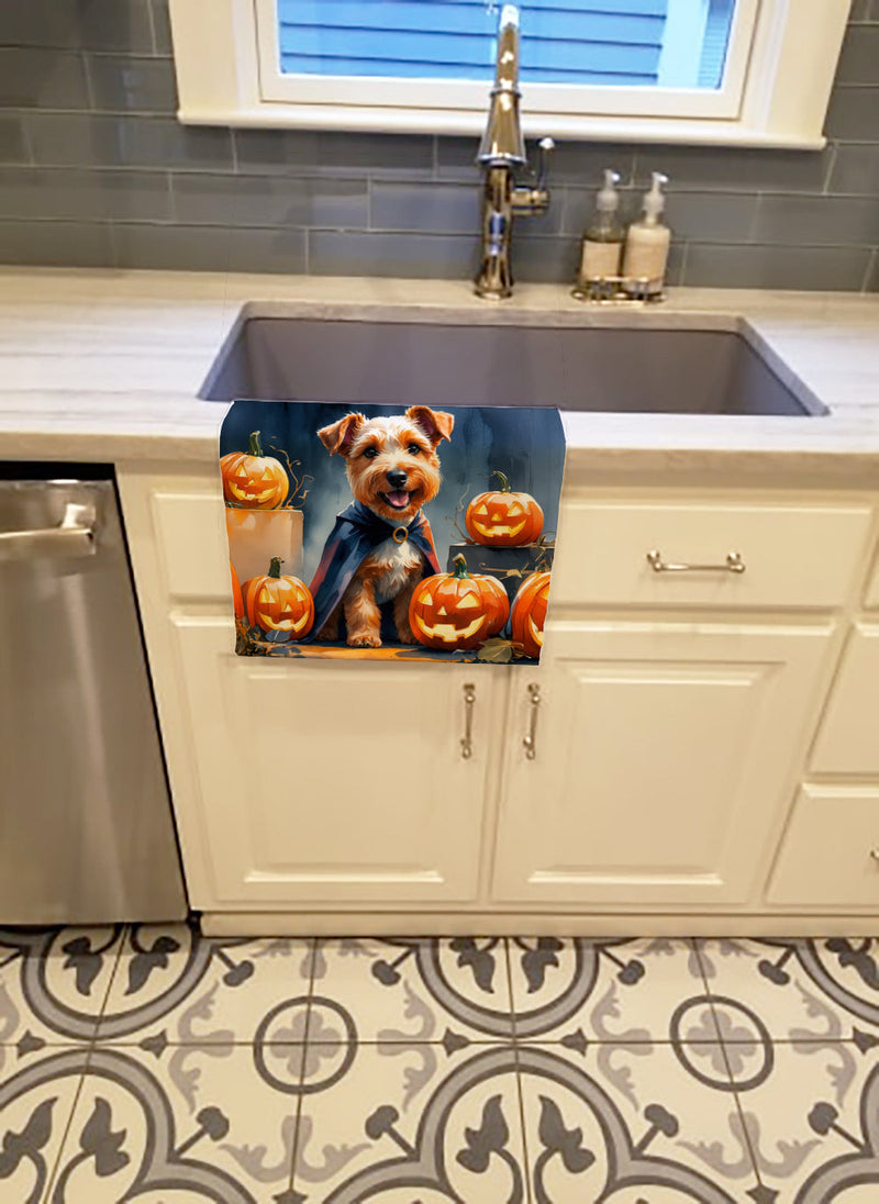 Airedale Terrier Puppy Halloween Kitchen Towel