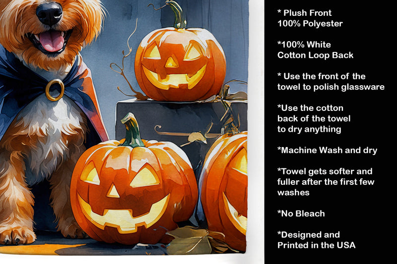 Airedale Terrier Puppy Halloween Kitchen Towel