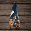 Airedale Terrier Puppy Halloween Kitchen Towel