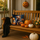 Airedale Terrier Puppy Halloween Throw Pillow