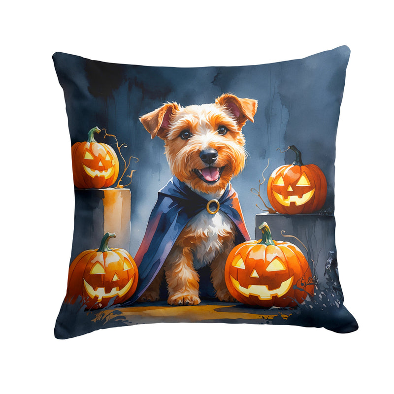 Airedale Terrier Puppy Halloween Throw Pillow