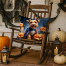 Airedale Terrier Puppy Halloween Throw Pillow