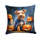 Airedale Terrier Puppy Halloween Throw Pillow