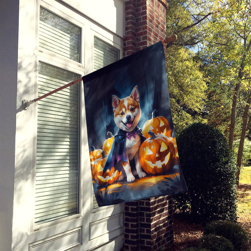 Akita Puppy Halloween House Flag