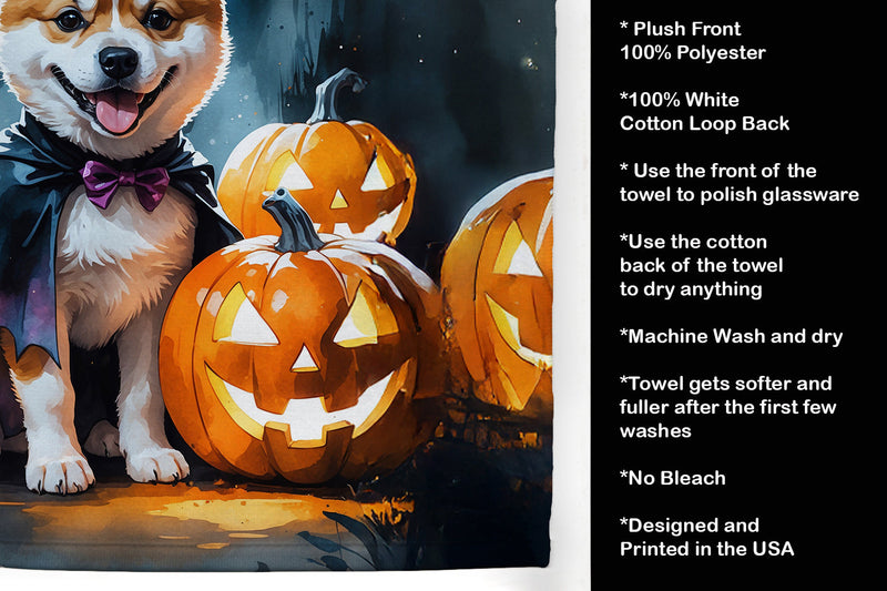 Akita Puppy Halloween Kitchen Towel