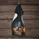 Akita Puppy Halloween Kitchen Towel