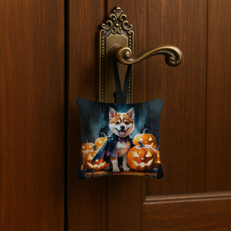 Akita Puppy Halloween Mini Hanging Pillow Ornament 3.5 × 3.5