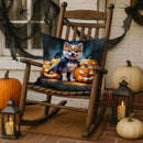 Akita Puppy Halloween Throw Pillow