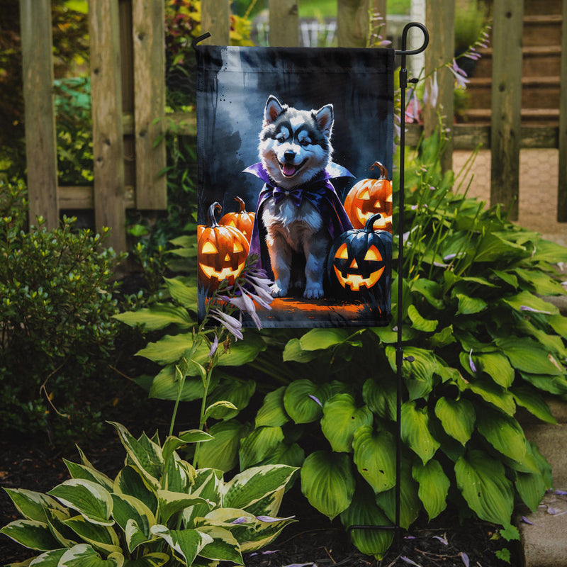 Alaskan Malamute Puppy Halloween Garden Flag