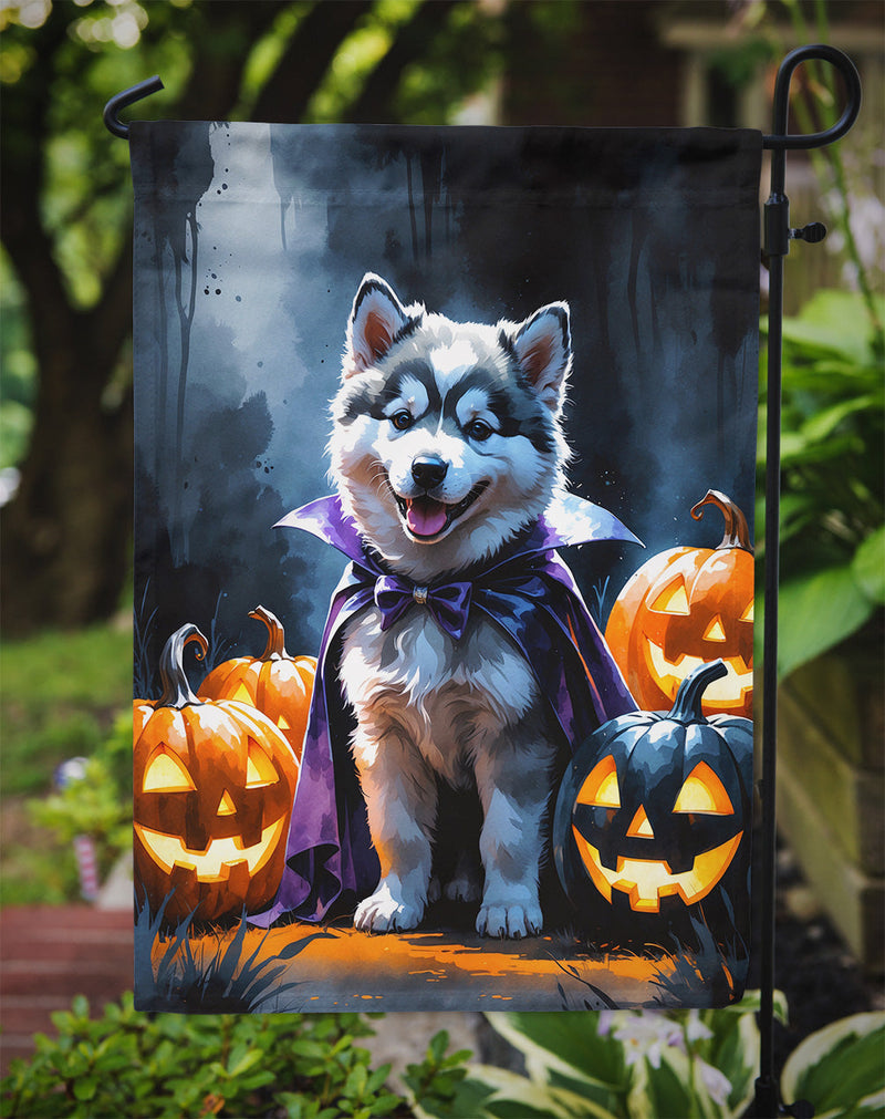 Alaskan Malamute Puppy Halloween Garden Flag