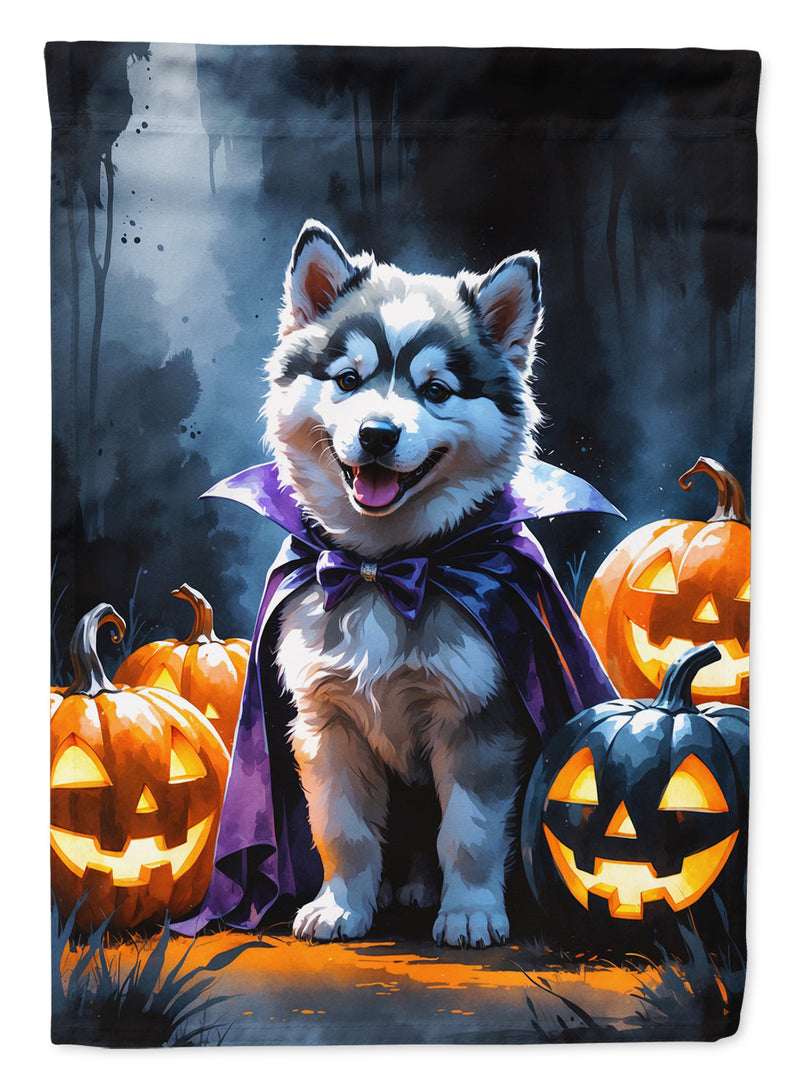 Alaskan Malamute Puppy Halloween Garden Flag
