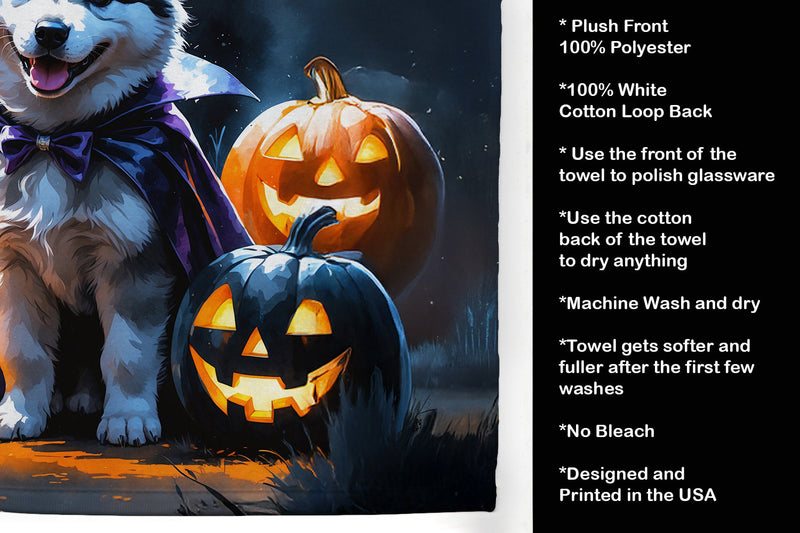 Alaskan Malamute Puppy Halloween Kitchen Towel