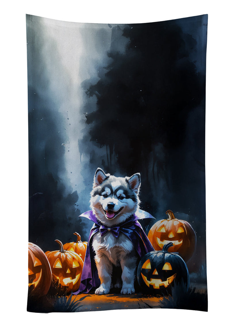 Alaskan Malamute Puppy Halloween Kitchen Towel