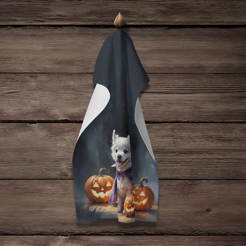 American Eskimo Puppy Halloween Kitchen Towel
