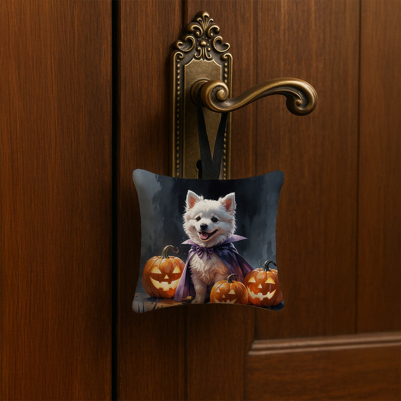 American Eskimo Puppy Halloween Mini Hanging Pillow Ornament 3.5 × 3.5
