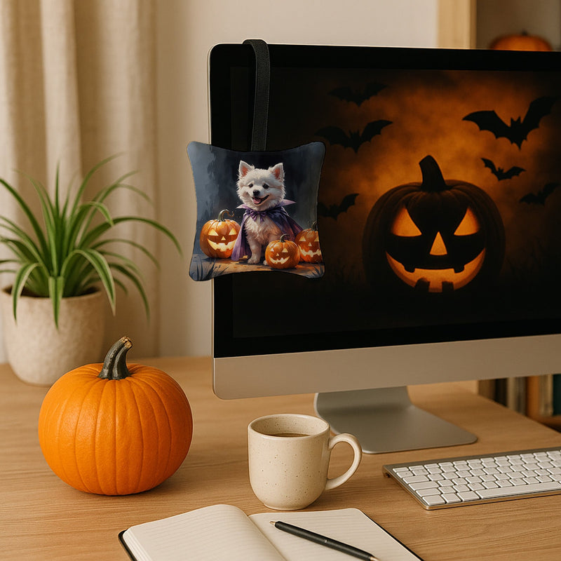 American Eskimo Puppy Halloween Mini Hanging Pillow Ornament 3.5 × 3.5