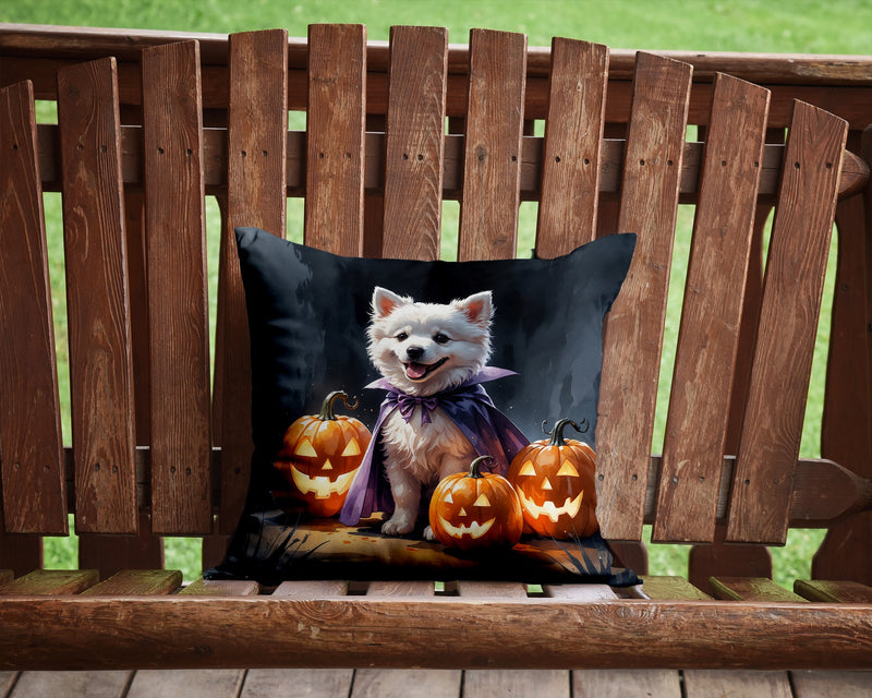 American Eskimo Puppy Halloween Throw Pillow