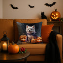 American Eskimo Puppy Halloween Throw Pillow