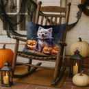 American Eskimo Puppy Halloween Throw Pillow