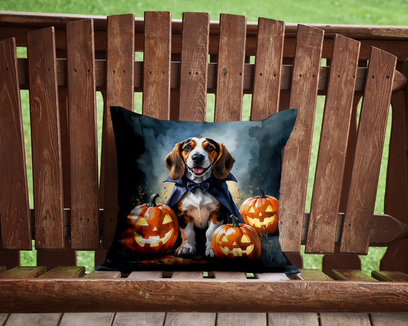 Basset Hound Puppy Halloween Throw Pillow