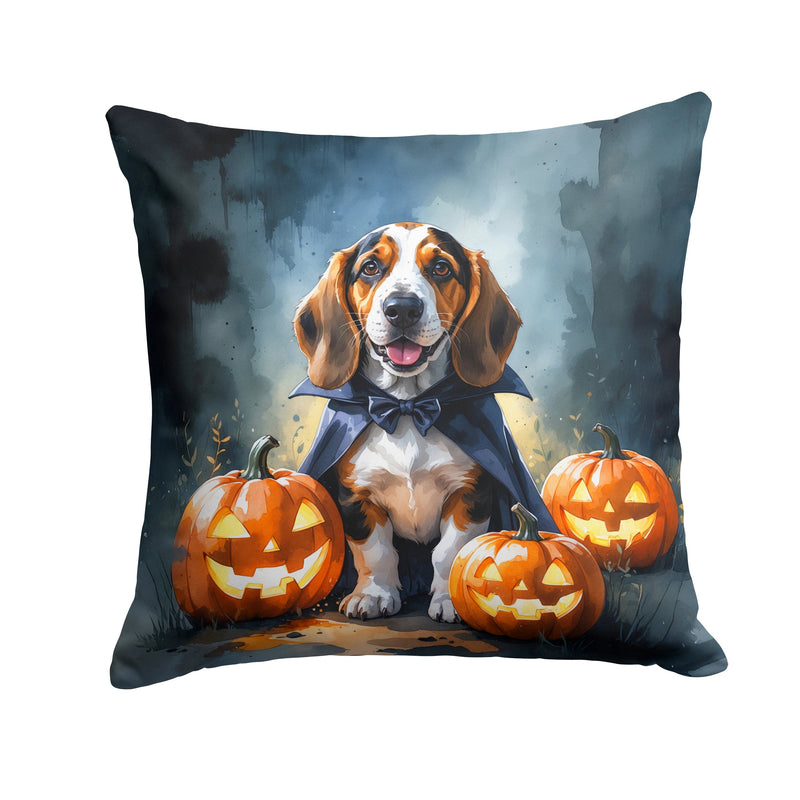 Basset Hound Puppy Halloween Throw Pillow