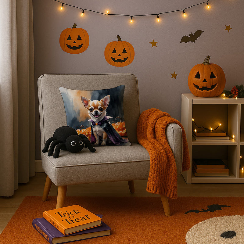 Chihuahua Puppy Halloween Throw Pillow
