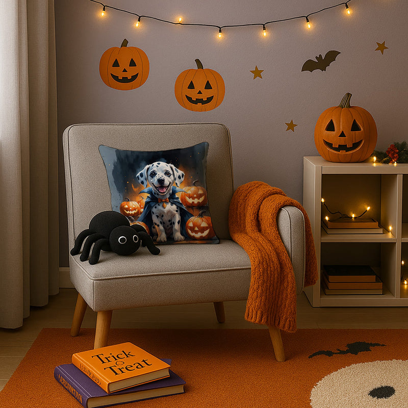 Dalmatian Puppy Halloween Throw Pillow