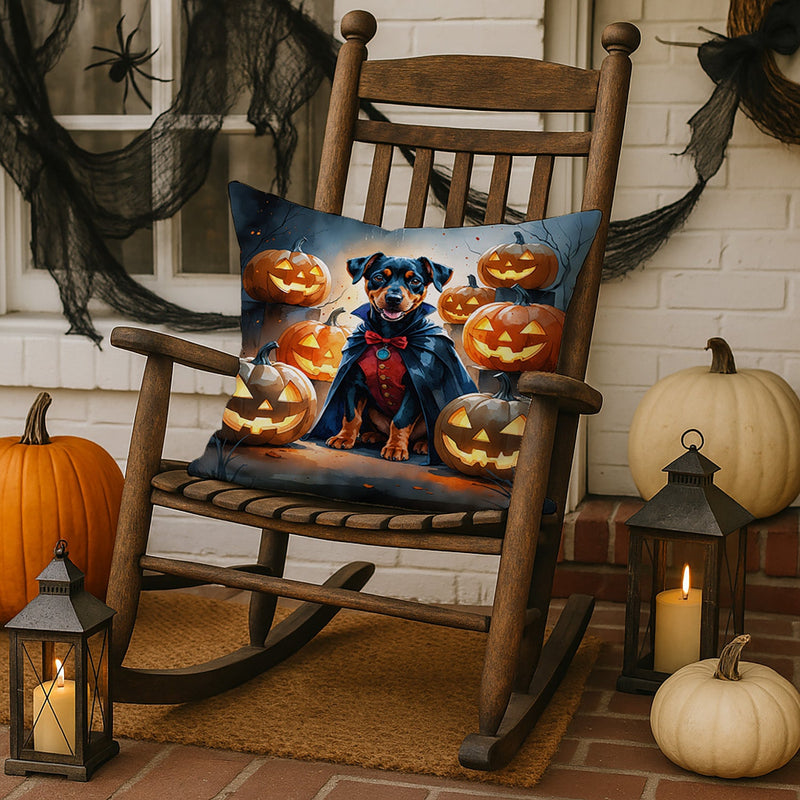 Doberman Pinscher Puppy Halloween Throw Pillow